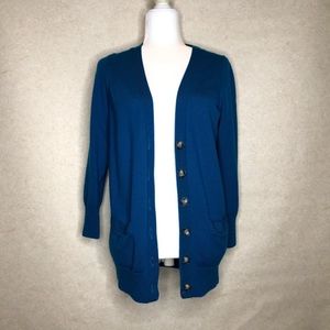Ann Taylor Teal Wool Cardigan